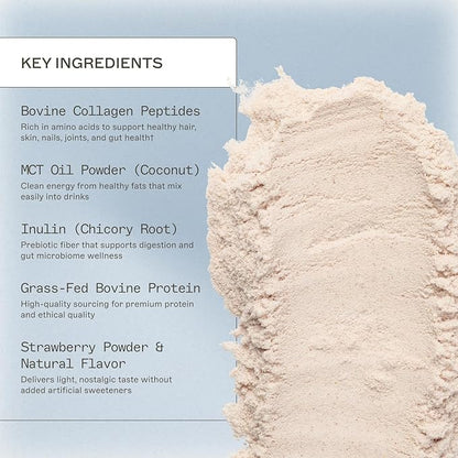 Amy Myers MD Paleo Protein Powder - Strawberries & Cream, 20 Servings - Collagen-Based Gut Function Support - Gluten-Free & Non-Dairy Protein Supplement