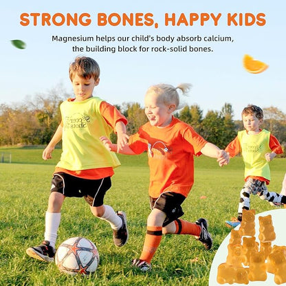 Calm Magnesium Gummies for Kids - Magnesium Glycinate Supplement for Sleep, Brain, Immune & Bone Health - Great Tasting Magnesium Gummies for Kids & Adults - Vegan Sugar Free Orange 60ct