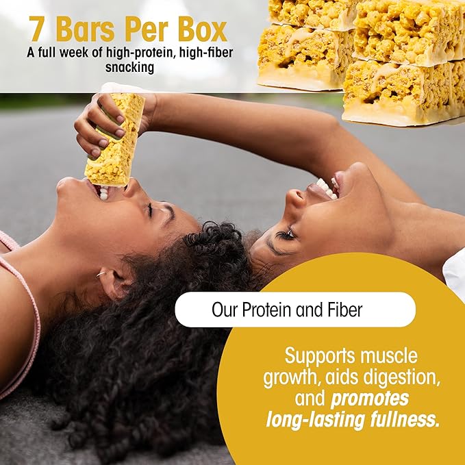 Wonderslim High Fiber Protein Bars, Fluffy Lemon Crisp | 15g Protein, 8g Fiber | Low Sugar, Low Carb | Healthy Indulgence | Satisfying, Supports Energy & On-the-Go Convenience, 7 Pack
