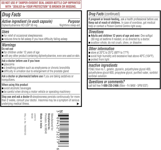 A+Health Nighttime Sleep Aid Diphenhydramine 50mg Softgels, Maximum Strength, 160 Count