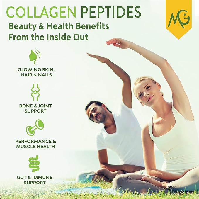 MariGold Grass-fed Collagen Peptides Powder Strawberry Sundae 1LB - 100% Pure, Type I & III Bovine Hydrolyzed Collagen, Non-GMO, Hormone Free, Soy Free, Gluten Free, Dairy Free, Keto-Friendly