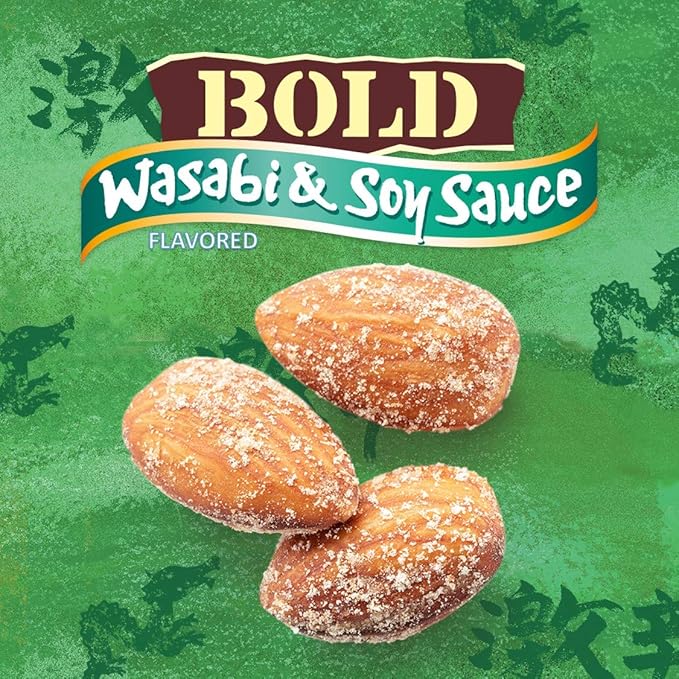 Blue Diamond Almonds,Bold Wasabi & Soy Sauce Flavored Snack Nuts,Bulk Bag,Pantry Staple,GMO-Free,Great for Parties,Lunch,Events,Holiday,and Healthy Snacking,25 Oz Resealable Bag,(Pack of 2)