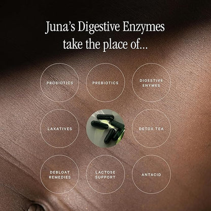 Juna Digestive Enzymes + Probiotic — 3-in-1 Daily Gut Support for Bloat Relief, Smooth Digestion & Microbiome Balance | 15 Enzymes, 5 Probiotics, 8 Botanicals | Vegan, 3rd-Party Tested | 60 Capsules