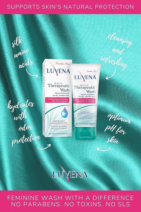 Luvena Personal Wash - Intimate Wash for Women - Gentle Feminine Wash to Help Moisturize and Resist Odor - pH Balanced, Vitamin E, Paraben Free - Gynecologist Tested - Sweet Pea Scented - (6.76 oz)