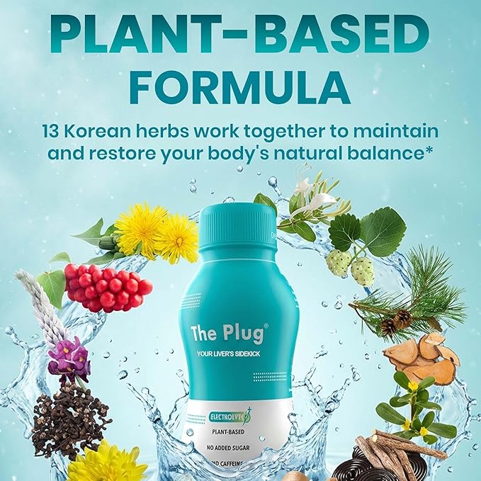 The Plug Liver Cleanse Detox & Repair Drink Electrolytes Organic Herbal Liquid Detoxify Body Plants Supplement Support Weight Loss Natural Health Hydrate Sports Energy Immunity Shots Minerals Vitamins