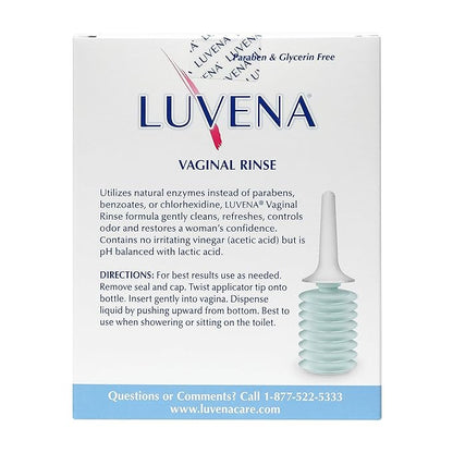 LUVENA Daily Personal Feminine Rinse, Ultra Gentle Intimate Wash, Vaginal Health Support, Hygiene Cleanser, Reduces Odor, Supports Freshness, pH Balanced, Lactic Acid & Natural Enzymes, 3 oz (2 pack)