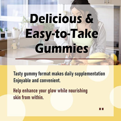 Asuno Tanning Gummies, Supports Skin Health, Gentle for Various Skin Types, 60 Gummies
