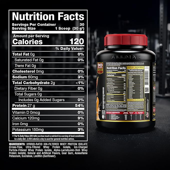 ALLMAX ISOFLEX Pure Whey Isolate Protein Powder - Gluten Free, Low Lactose, Sugar-Free - High-Protein, Clean, Keto-Friendly for Pre Post Workout Supplement for Women and Men | Orange Dreamsicle, 2lb