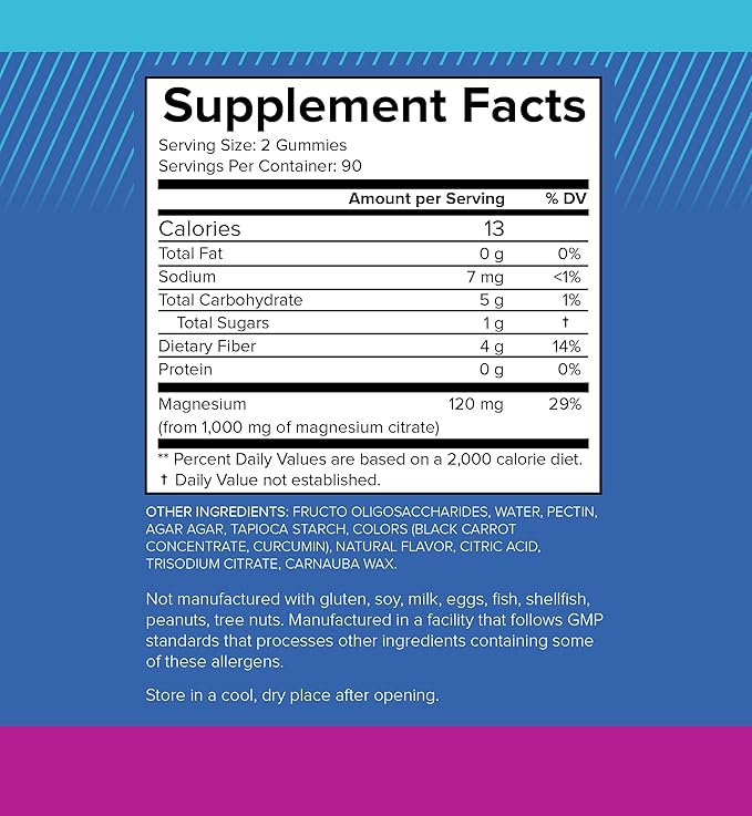 Sugar-Free Magnesium Gummies for Adults - High Potency Magnesium Supplement, High Absorption Chewable Magnesium, Vegan Anti-Stress Gummies, Magnesium for Sleep & Relaxation, 180 Gummies