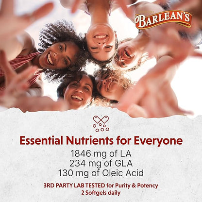 Barlean's Evening Primrose Oil Softgels with Gamma-Linolenic Acid (GLA) - Non-GMO, Gluten-Free - 60-Softgels