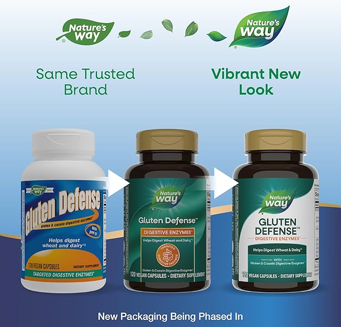 Enzymatic Therapy Gluten Defense, Gluten & Casein Targeted Digestive Enyzmes, 120 VCaps (Packaging May Vary) (Pack of 2)