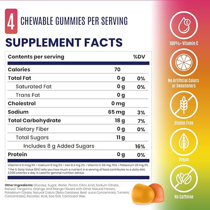 SaltStick Energy Gummies with Electrolytes, Orange Mango Guava Flavor, Easy to Chew Electrolyte Gummy, 10 Packs, 80 Gummies