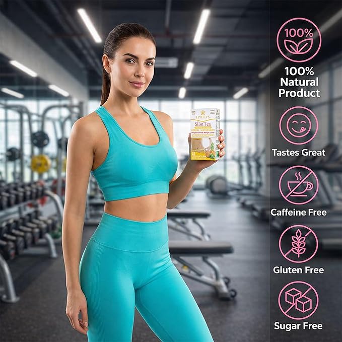 Hyleys Slim Tea Pineapple Flavor - Weight Loss Herbal Supplement Cleanse and Detox - 25 Tea Bags (12 Pack)