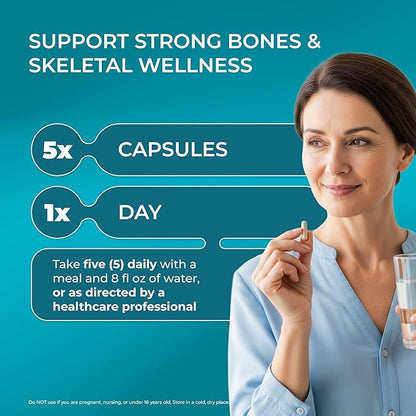 PUREHEALTH RESEARCH Bone Health Formula - for Bones, Joint & Skeletal Wellness - with Calcium, Magnesium, Zinc, Copper, Manganese, Potassium, Vitamin K2, D3, C & More for Women & Men - 150 Capsules