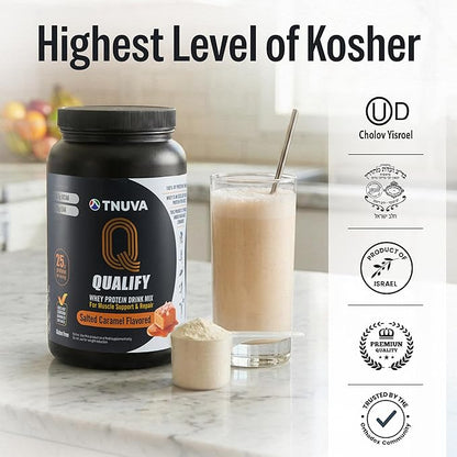 Salted Caramel Protein Powder. 25g Protein Shake Powder for Post Workout Recovery, Smoothie & Baking. Gluten & Sugar Free, Highly Kosher, Amino Acids (5.5g BCAA, 2.7g Leucine), 23 Servings