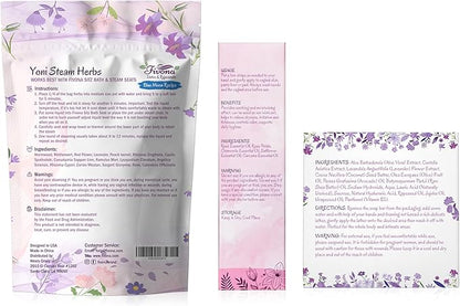 Fivona Yoni Care Kit 4 in 1 - pH Balanced Natural Yoni Oil, Herbal Bar Soap for Feminine V Wash, Detox V Stream Herbs Sunrise, Foldable Sitz Bath Steam Pot