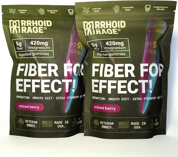 Fiber Extra Strength Gummies with Magnesium Citrate – Extra Strength Gut & Digestive Support – Mixed Berry Flavor – Daily Wellness Supplement – 60 Gummies (2)