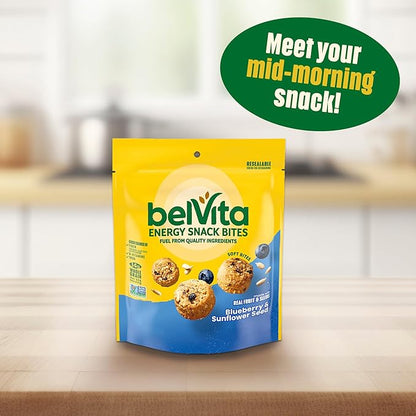 belVita Energy Snack Bites, Blueberry and Sunflower Seed, 5 oz (Pack of 2)