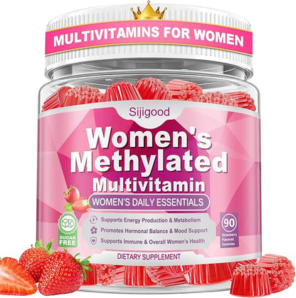90 Count | Methylated Multivitamin Gummies for Women – Womens Multivitamin Gummies with B Complex, Minerals, CoQ10, Myo-Inositol for Energy, Hormone Balance & Immune Support Sugar Free