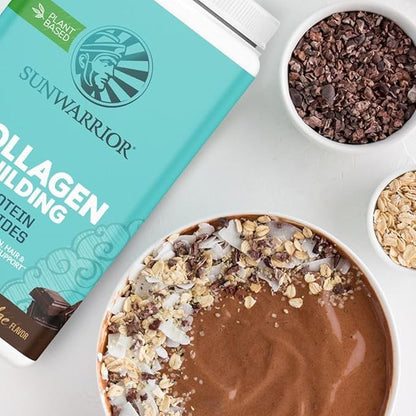 Vegan Collagen Protein Powder for Women Silica Plant Based Collagen Powder Chocolate Flavor Vegan Hair Skin and Nails Vitamins Non-GMO No Added Sugar Soy Dairy & Gluten Free (Chocolate, 40 Servings)