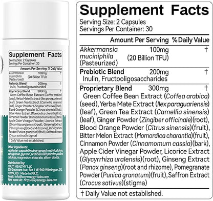 OxyEnergy GLP-1 Supplement Weight Loss Pills for Women & Men, GLP-1 Appetite Suppressant with Akkermansia Probiotic, Metabolism & Gut Health Booster, Vegan, Gluten-Free, Non-GMO, 60 Capsules