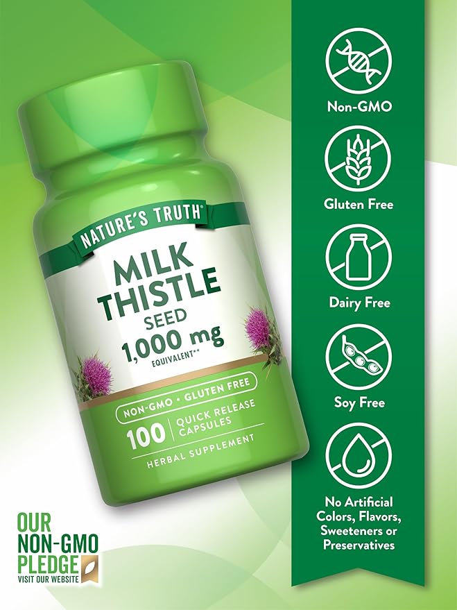 Nature's Truth Milk Thistle Seed Extract | Herbal Supplement | 100 Capsules | Non-GMO & Gluten Free