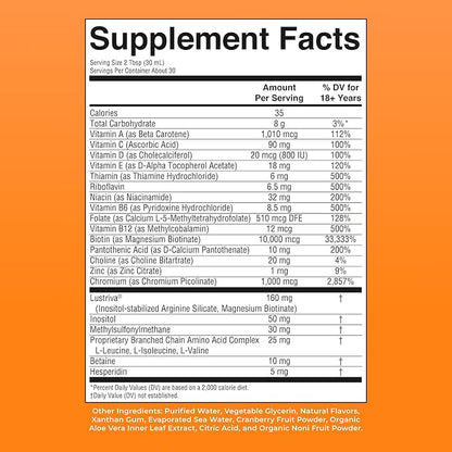 MARYRUTH'S Liquid Multivitamin+Hair Growth | Clinically Tested for Thicker Hair & Facial Wrinkles in Women | Biotin 10000mcg | Lustriva Hair Growth Supplement | Skin Care | Age 18+ | 30 Fl Oz