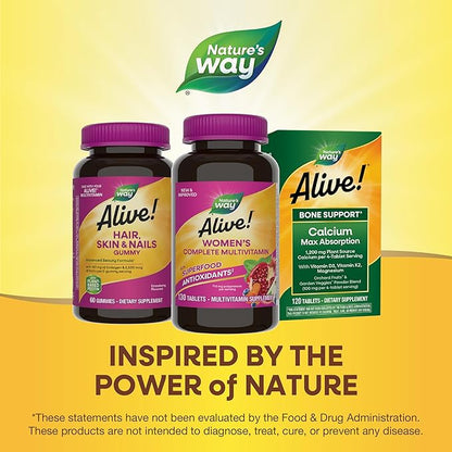 Nature's Way Alive! Daily Complete Multivitamin for Women, Supports Energy Metabolism, Hair, Skin & Nails*, B-Vitamins, Superfood Antioxidants, 130 Tablets (Packaging May Vary), (Pack of 2)