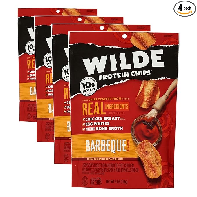 Wilde Snacks Chips Protein Bbq 4 OZ (Pack of 4)