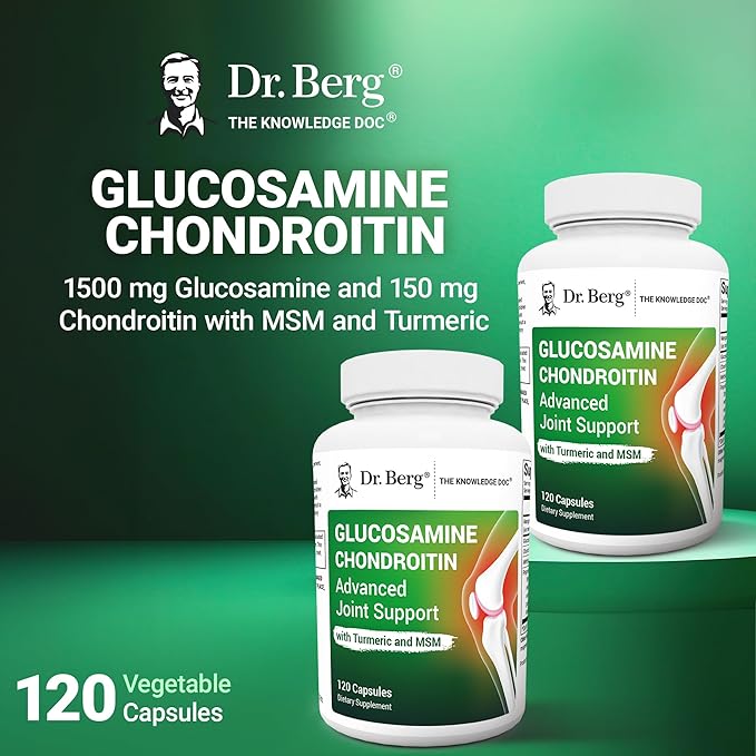 Dr. Berg Glucosamine Chondroitin MSM Turmeric & Boswellia - Advanced Joint Support Supplement with 1500 mg Glucosamine Sulfate - Includes 120 Capsules
