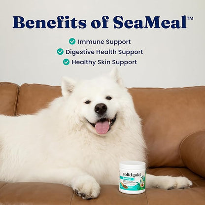 Solid Gold Cat & Dog Multivitamin Powder - Kelp Powder, Omega 3 & Vitamins for Dental, Digestive, Immune, Skin & Coat Health - Multi Vitamin for Dogs & Cats - Cat & Dog Food Additive Supplement - 5oz