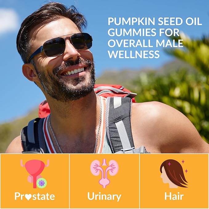 Sugar Free Pumpkin Seed Oil Gummies 2000mg for Women& Men – Pumpkin Seed Oil Supplement with Saw Palmetto & Biotin for Prostate Health, Hair, Skin & Nails – Vegan, 30 Servings, Pineapple Flavor