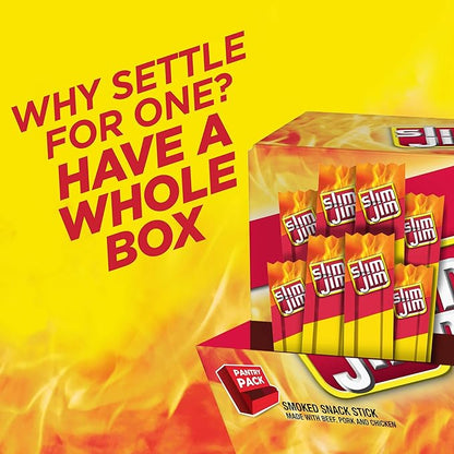 Slim Jim Smoked Meat Sticks, Original Flavor, 6g Protein Per Serving, Snack Size, 0.28 oz. 46 Count (Pack of 3)