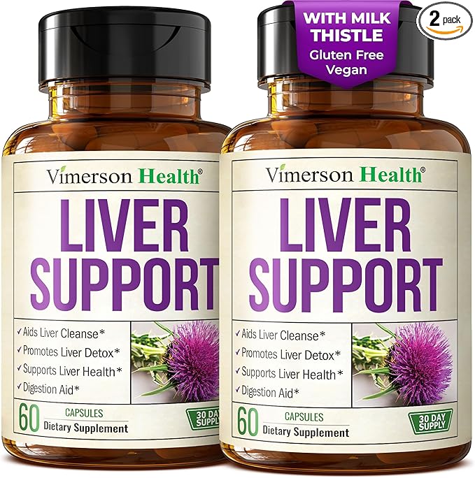 Vimerson Health Liver Cleanse Detox & Repair - Milk Thistle Supplement with Silymarin, Dandelion Root, Artichoke & Zinc for Liver Support, Digestion, Energy with Milk Thistle Extract, 2pack
