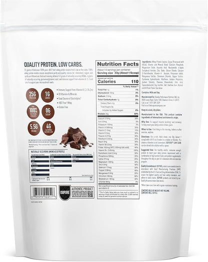 Isopure Low Carb 100% Pure Whey Isolate Protein Powder, Gluten Free, With Vitamins, Dutch Chocolate, 25g Protein Per Serving, 1 Lb, 14 Servings (Packaging May Vary)