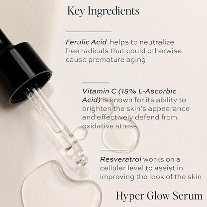 DIME Beauty Serum Set - Hyaluronic Acid and Vitamin C Face Serum Duo for Dark Spots, Brightening and Hydrating, Anti-Aging Firming Skincare Set, Vegan, Cruelty-Free, 1 oz / 30 ml Each