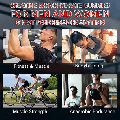 Creatine Monohydrate Gummies Creatine Monohydrate per Serving Chewable Creatine for Muscle Builder, Energy Boost, 120 Gummies