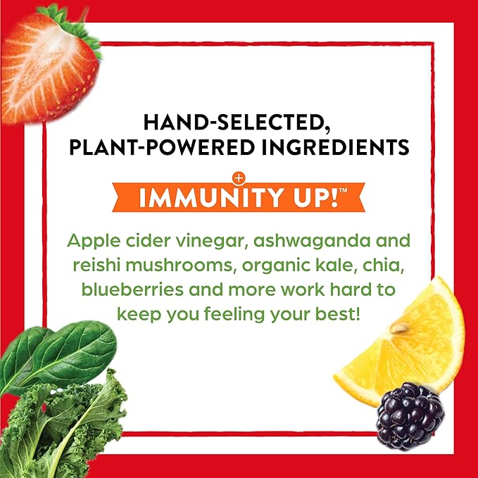 Orgain Organic Greens + 50 Superfoods Immunity Up! Powder,Honeycrisp Apple-Immune Support,Probiotics,Vitamin C,D&Zinc,Apple Cider Vinegar,Ashwagandha,Cordyceps&Reishi Mushrooms-0.62lb,(Pack of 2)