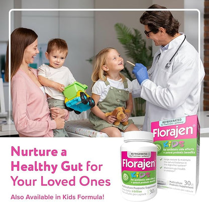 Florajen Digestion Probiotics, Gut Health Supplement with Constipation and Bloating Relief for Adults, 30 Count (Refrigerated)