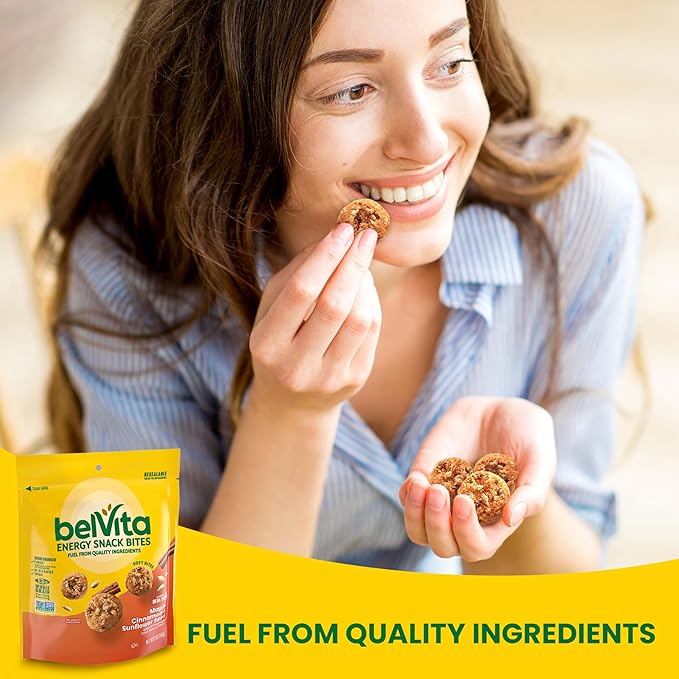 belVita Energy Snack Bites, Maple, Cinnamon and Sunflower Seed, 6-5 oz Bags