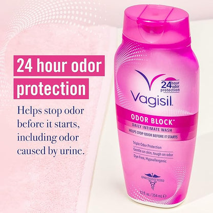 Vagisil Maximum Strength Feminine Anti-Itch Cream with Benzocaine for Women & Feminine Wash for Intimate Area Hygiene, Odor Block, Gynecologist Tested, Hypoallergenic, 12 oz, (Pack of 1)