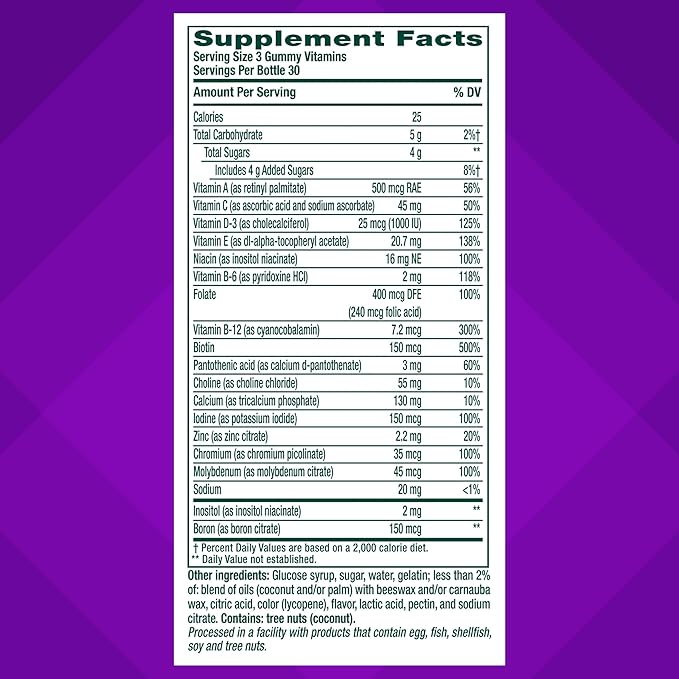 vitafusion Power Plus Women’s Multivitamin Gummies, 100% Daily Value or More of 10 Nutrients, Helps Support Nerve, Energy Metabolism, Bone & Immune Health, Strawberry & Watermelon Flavor, 90 Count