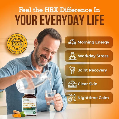 Turmeric Supplement Hrx- Immune Supplement, Metabolism Booster Joint Support Supplement with Turmeric Curcumin, Boswellia, Curcuma & Black Pepper Extract - 60 Capsules (Pack of 2)