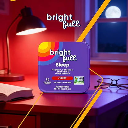 Supplement Natural Sleep Aid with Melatonin, Ashwagandha, Lemon Balm & L-Theanine – Drug-Free Sleep Support – Restful Sleep, Back to Sleep – Cherry Flavor – 32 Chewable Tablets