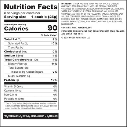 Quest Nutrition Frosted Protein Cookies, Birthday Cake, <1g Sugar, 5g Protein, 1g Net Carbs, Gluten Free, 8 Cookies