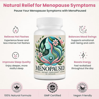 Menopause Supplements for Women -Women Multivitamin for Wellness & Vitality -Herbal Support for Hormone Balance & Emotional Comfort -Ideal for Hot Flash & Night Sweat -90 Capsule