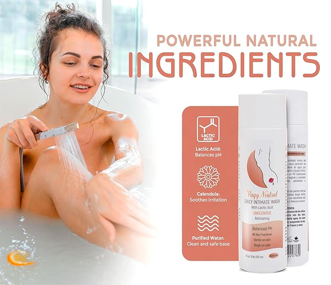 Vagy Rejuvenation Vagy Lactic Feminine Wash with Lactic Acid & Calendula – Gentle Intimate Wash Women pH Balance – Refreshing Vaginal Cleanser – 8 oz (8 oz, L' Homme) (Unscented)