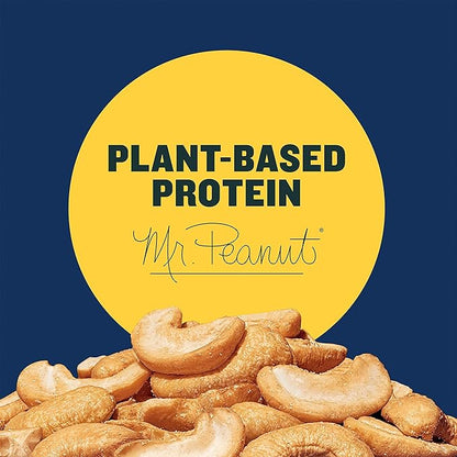 PLANTERS Lightly Salted Cashews, Cashew Halves & Pieces, Plant-Based Protein, 8 Oz Canister, Great Party Snack (Pack of 2)