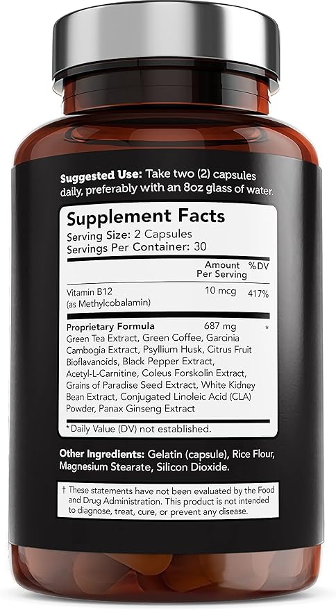 Vitamin Bounty Advanced Thermogenic Fat Burner for Men & Women - Burn X13 Weight Loss Supplement with 13 Powerful Ingredients - Metabolism Booster, Energy & Appetite Control - 60 Capsules