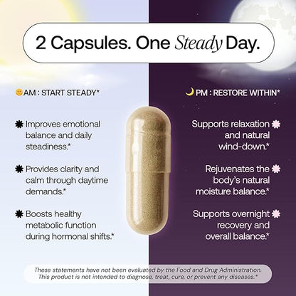 Menopause Supplements for 45+ Women | Hot Flash, Night Sweat & Mood Swing Relief | Ayurvedic Herbal Blend with Shatavari, Ashwagandha, Black Cohosh | Eases Dryness & Boosts Libido | 60 Capsules
